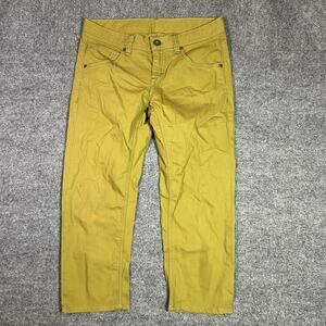 Athleta Frontier Capri Jeans Womens 12 Green Moss Stretch Denim Crop Pants